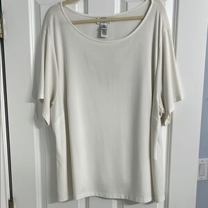 Talbots Cream Boxy Short Sleeve Tee